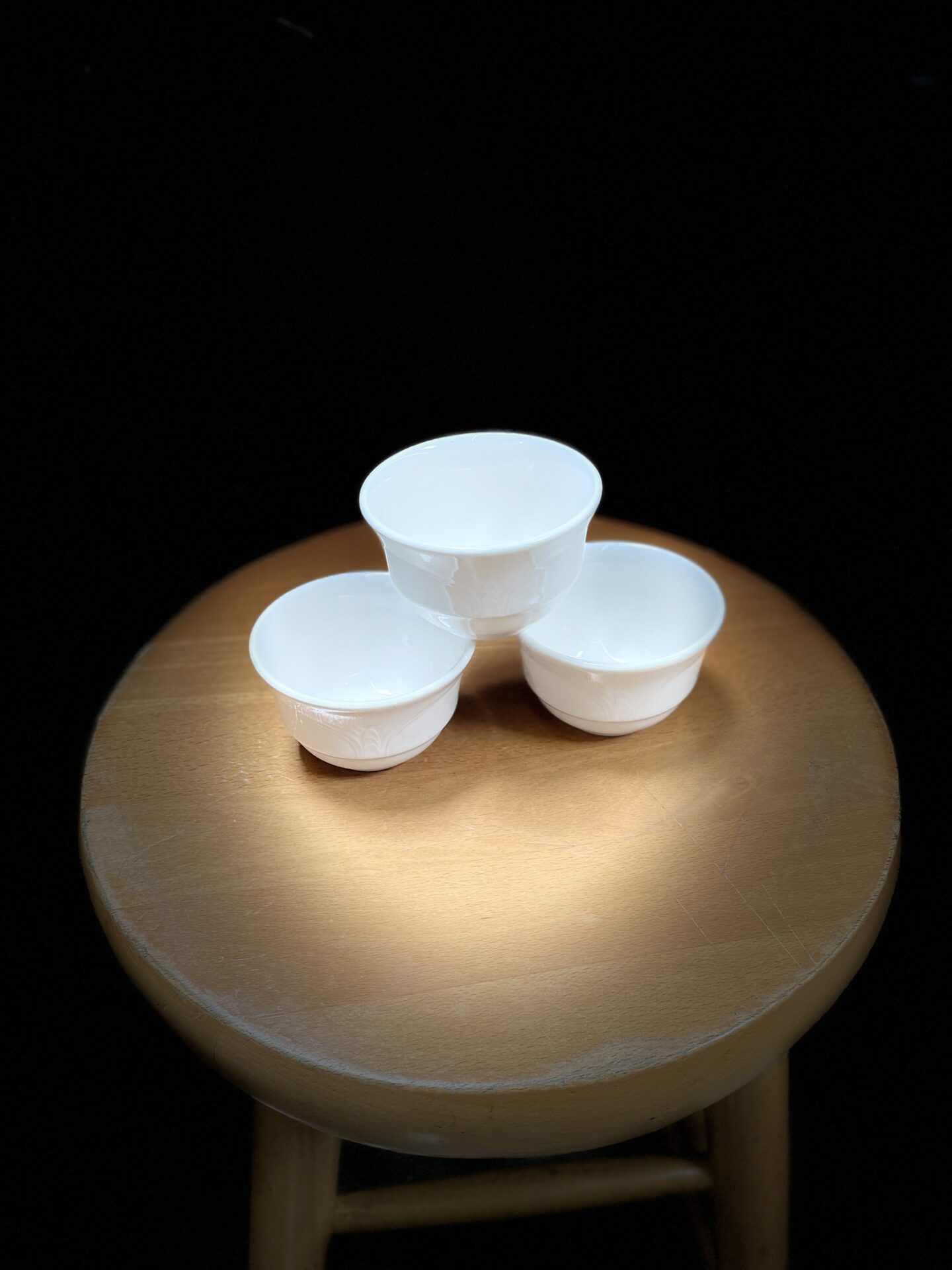 Three white bowls