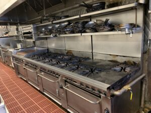 A set of commercial cooking equipment